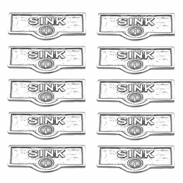 10 Switch Plate Tags SINK Name Signs Labels Chrome Brass Renovator's